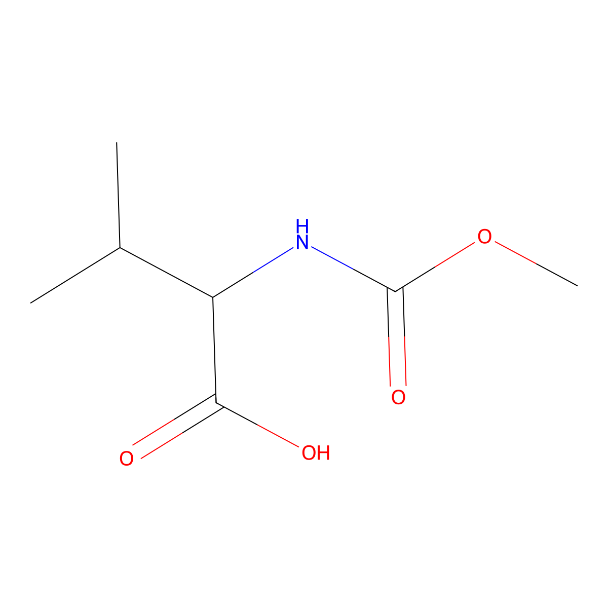 (r)-2-((Methoxycarbonyl)amino)-3-methylbutanoic acid molecular structure, CAS 171567-86-5
