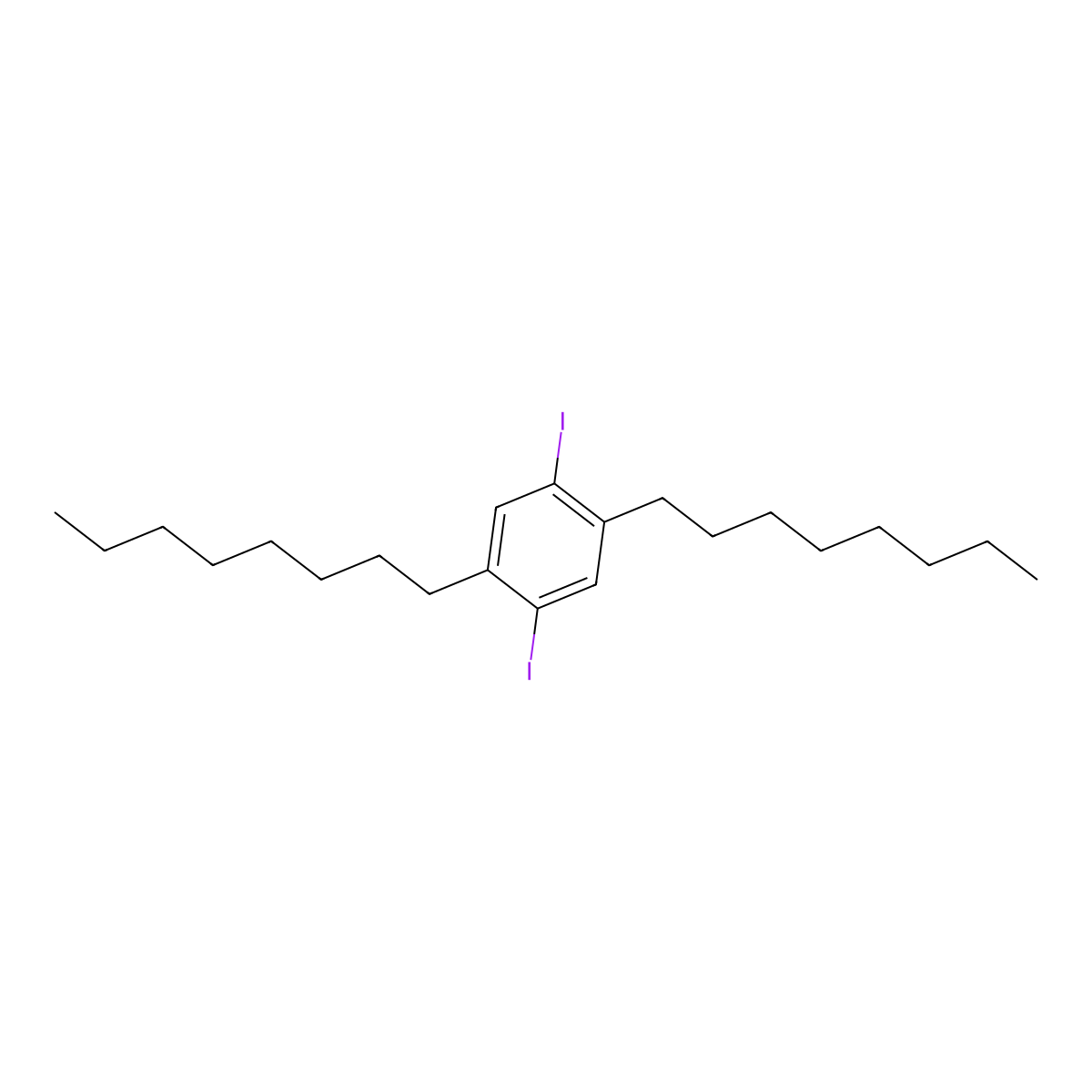 1,4-Diiodo-2,5-dioctylbenzene molecular structure, CAS 171569-01-0