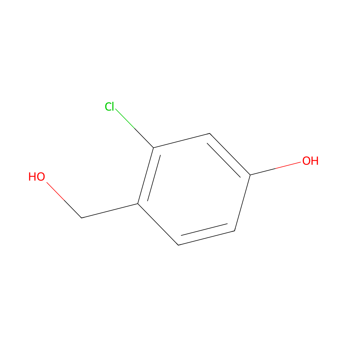 3-Chloro-4-(hydroxymethyl)phenol molecular structure, CAS 171569-42-9