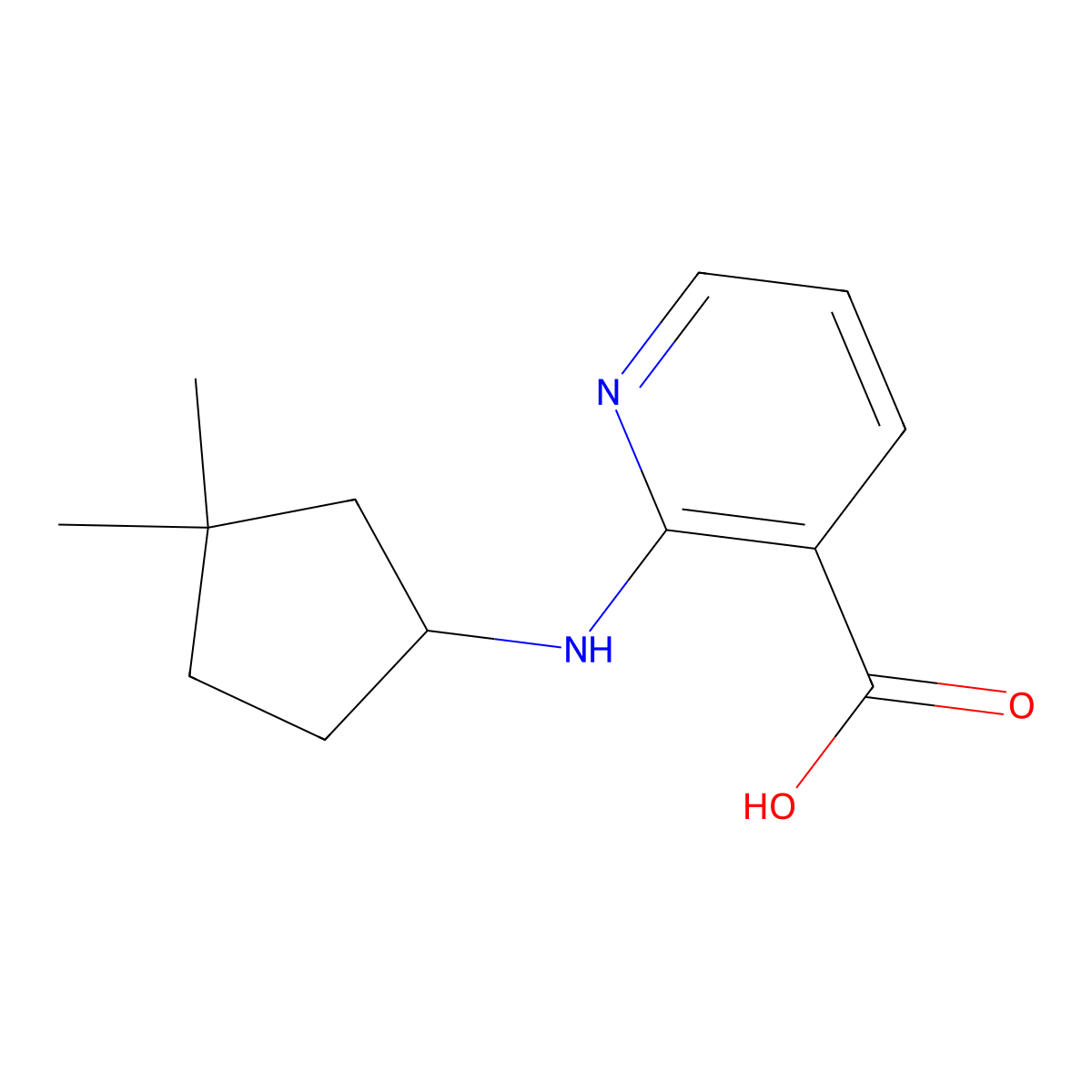 2-[(3,3-Dimethylcyclopentyl)amino]pyridine-3-carboxylic acid molecular structure, CAS 1715734-24-9
