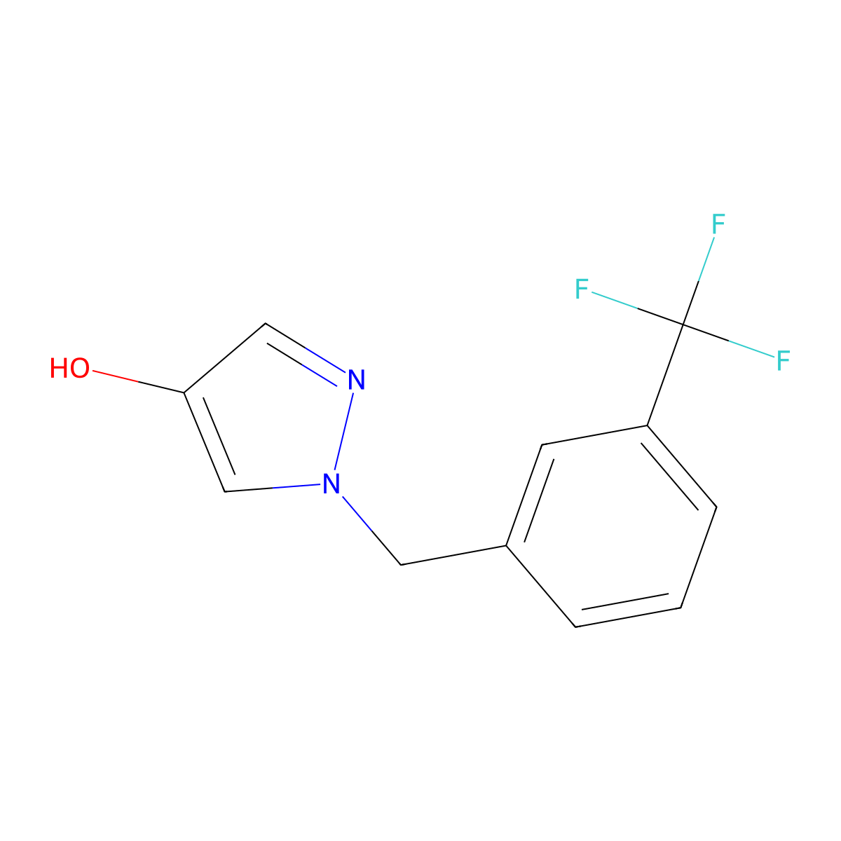 1-(3-Trifluoromethyl-benzyl)-1H-pyrazol-4-ol molecular structure, CAS 1715776-50-3