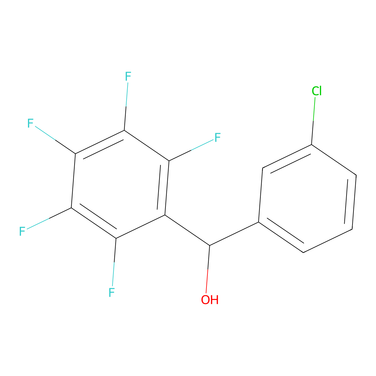 (3-Chlorophenyl)(perfluorophenyl)methanol molecular structure, CAS 1715861-09-8