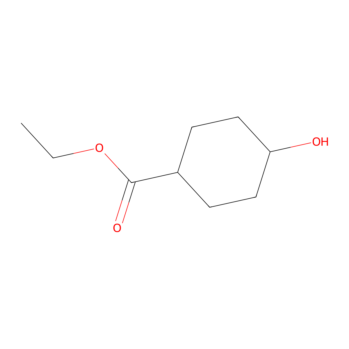 Ethyl 4-hydroxycyclohexanecarboxylate molecular structure, CAS 17159-80-7