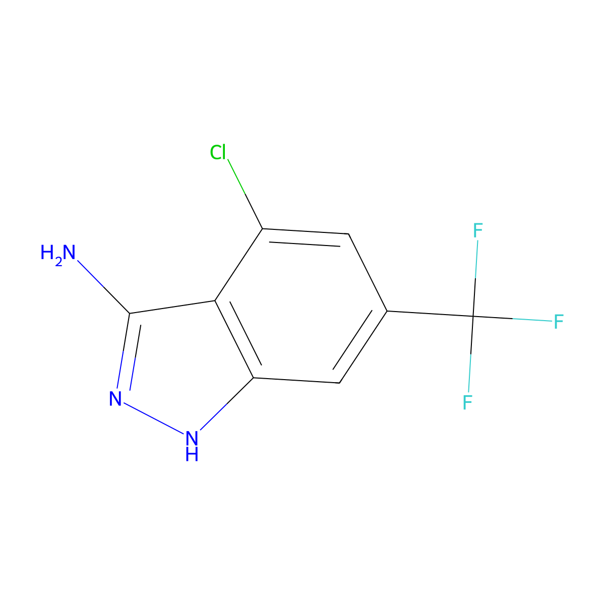 4-Chloro-6-(trifluoromethyl)-1H-indazol-3-amine molecular structure, CAS 1715912-30-3