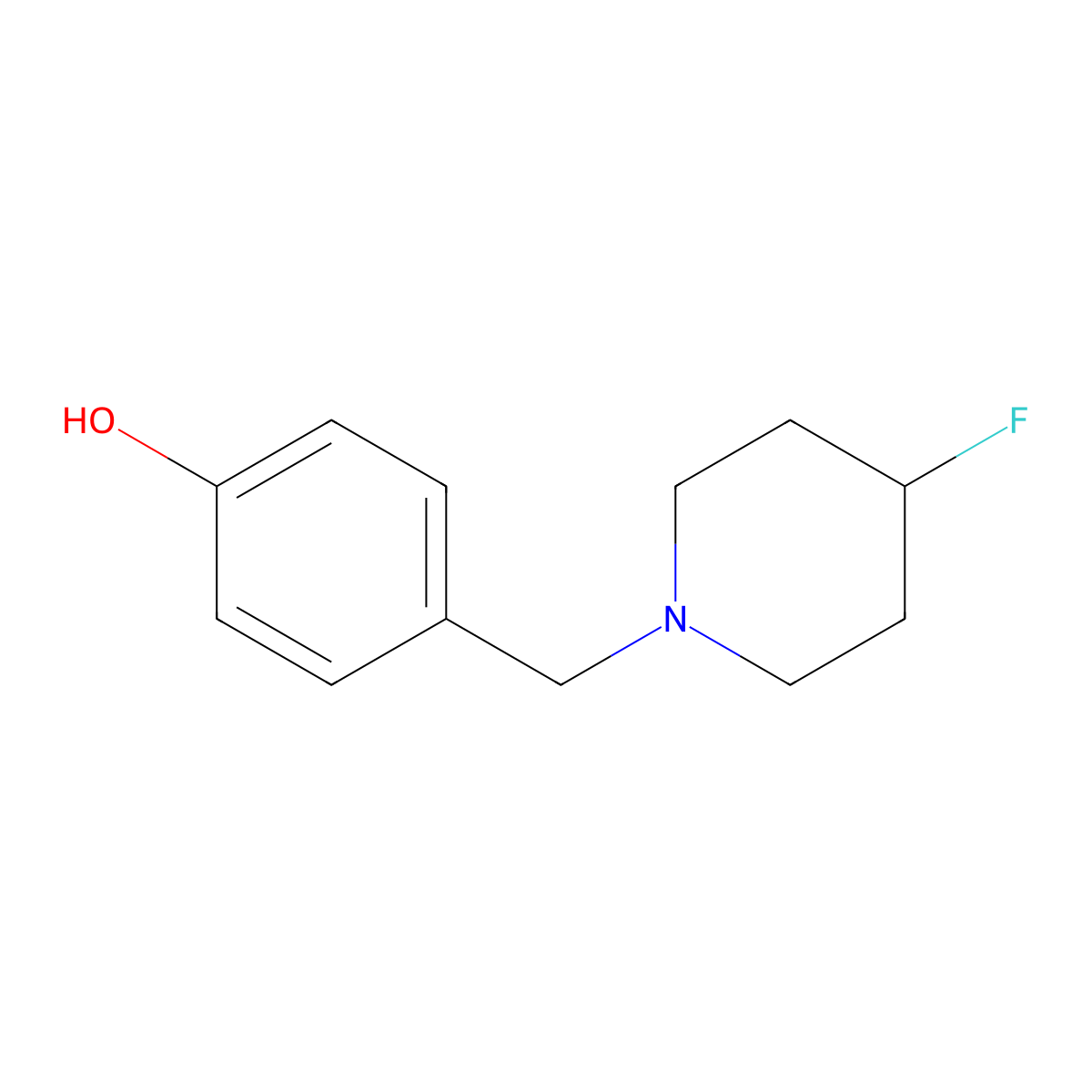 4-[(4-Fluoropiperidin-1-yl)methyl]phenol molecular structure, CAS 1715917-12-6