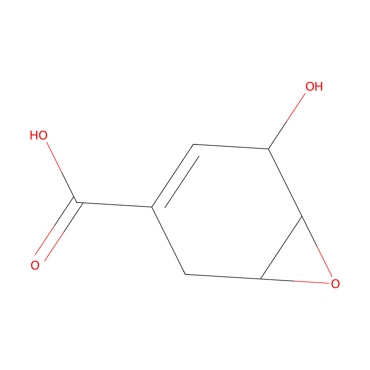 (1R,5S,6S)-5-hydroxy-7-oxabicyclo[4.1.0]hept-3-ene-3-carboxylic acid molecular structure, CAS 171596-14-8