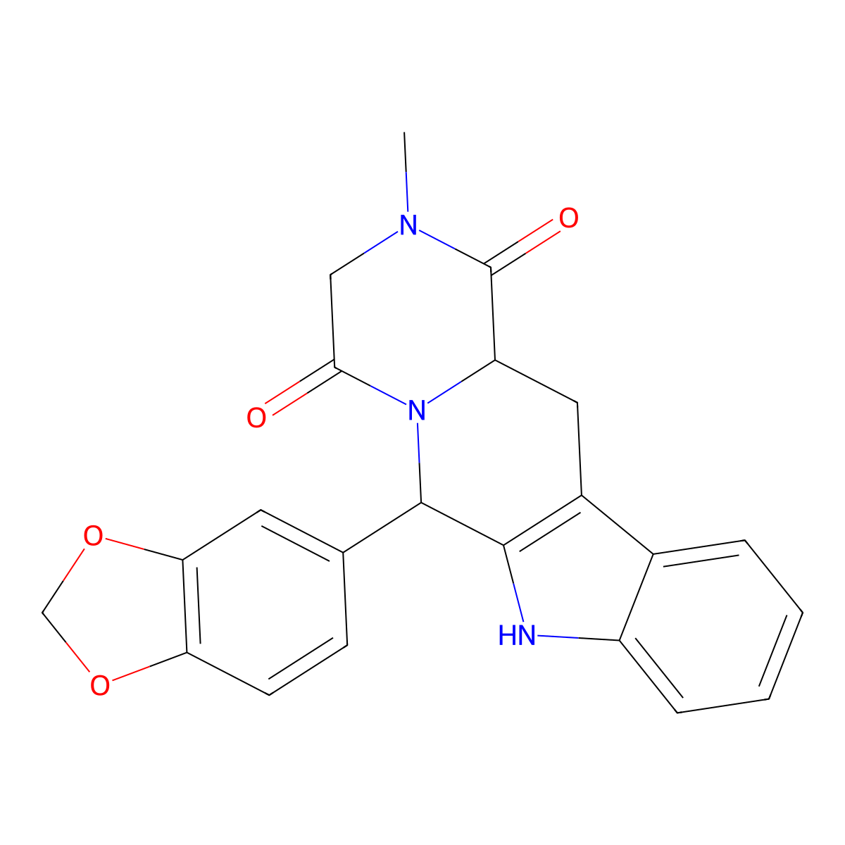 Tadalafil molecular structure, CAS 171596-29-5