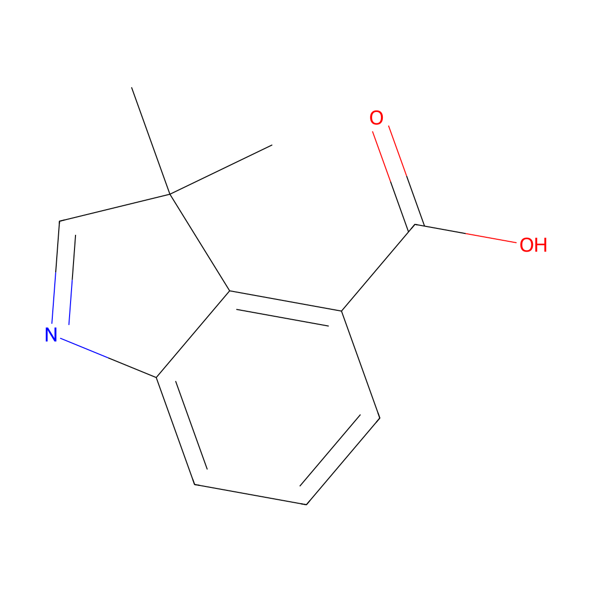 3,3-Dimethyl-3H-indole-4-carboxylic acid molecular structure, CAS 1715960-51-2