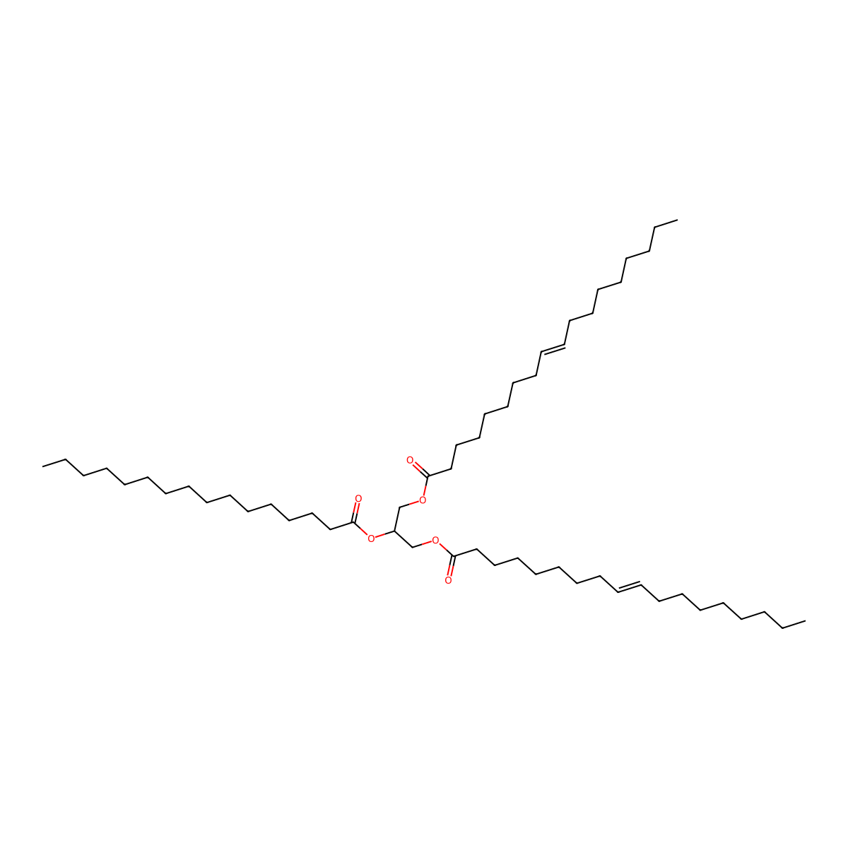 1,3-Dioleoyl-2-palmitoylglycerol molecular structure, CAS 1716-07-0