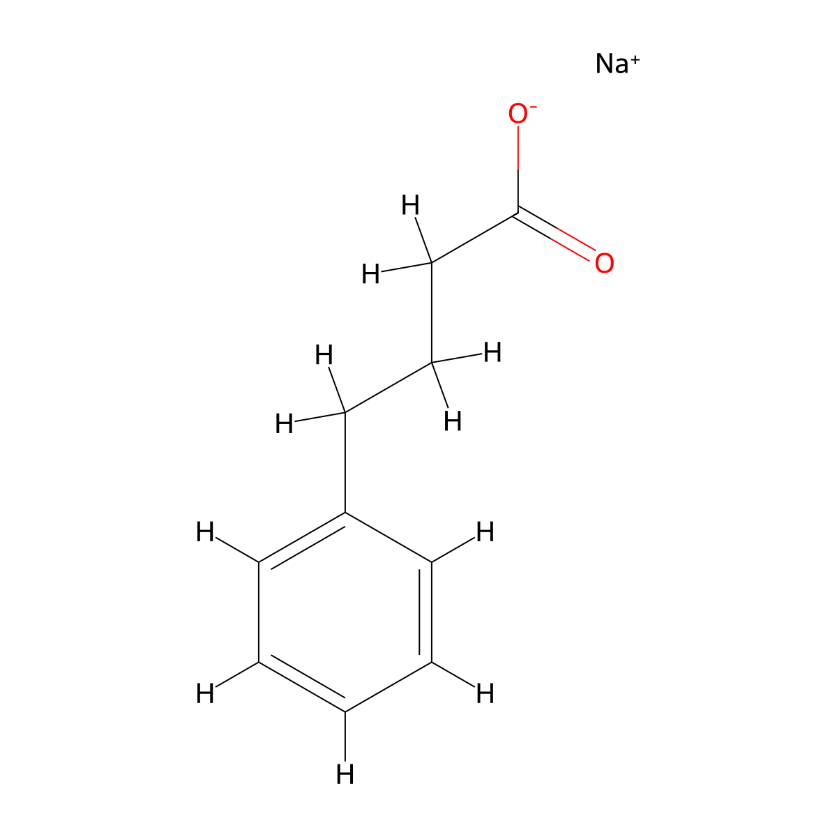 Sodium Phenylbutyrate molecular structure, CAS 1716-12-7