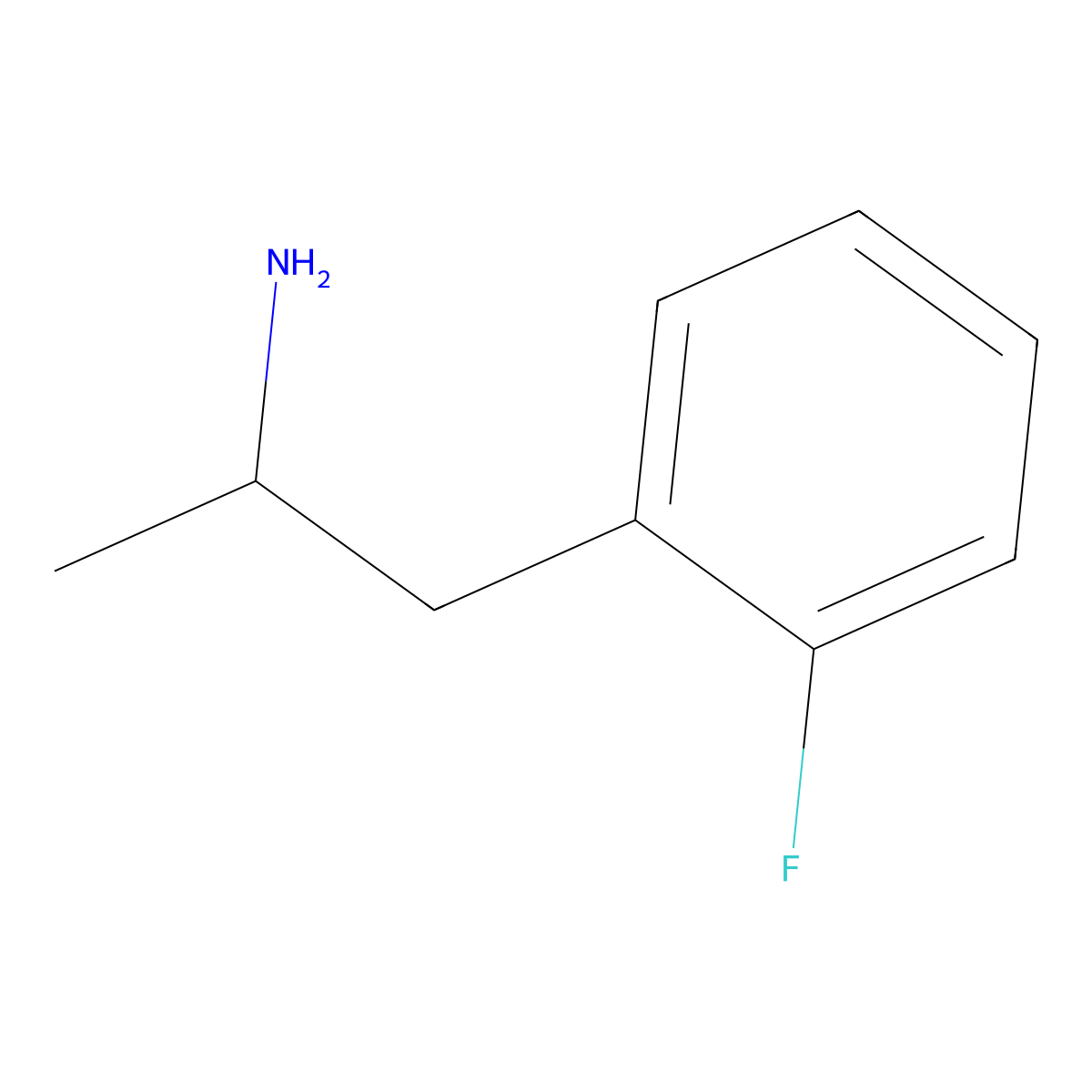 2-Fluoroamphetamine molecular structure, CAS 1716-60-5