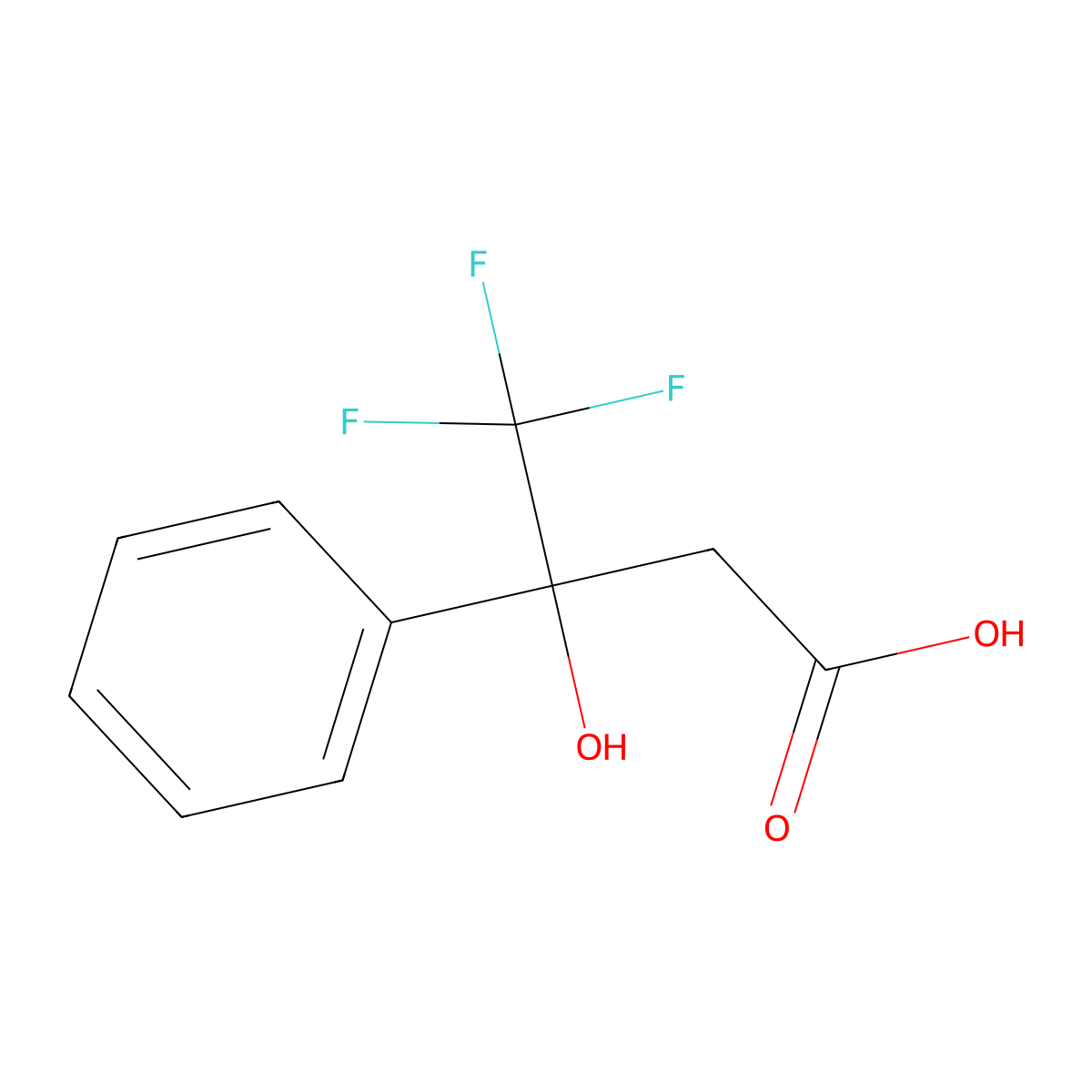 4,4,4-Trifluoro-3-hydroxy-3-phenylbutanoic acid molecular structure, CAS 1716-77-4