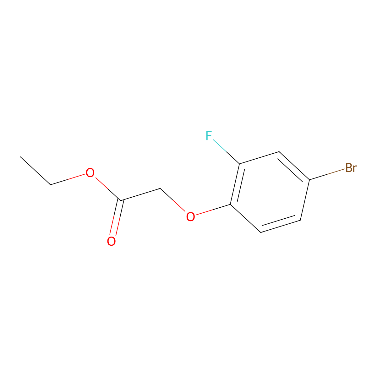 Ethyl 2-(4-bromo-2-fluorophenoxy)acetate molecular structure, CAS 1716-83-2
