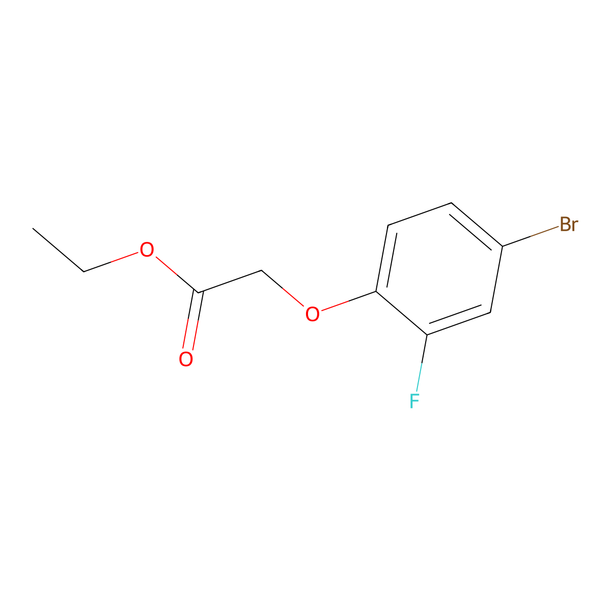 Ethyl 2-(4-bromo-2-fluorophenoxy)acetate molecular structure, CAS 1716-83-2