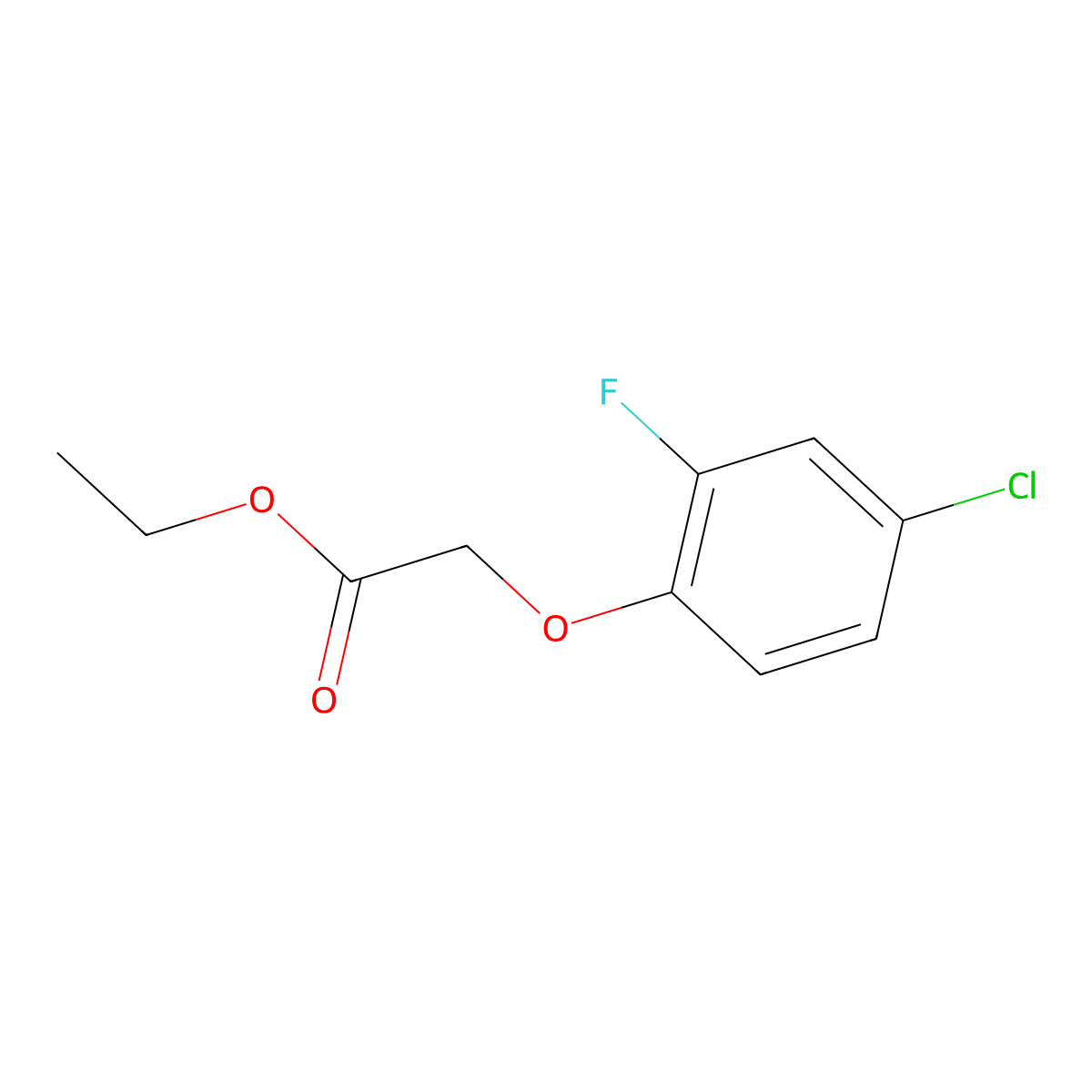 Ethyl 2-(4-chloro-2-fluorophenoxy)acetate molecular structure, CAS 1716-87-6