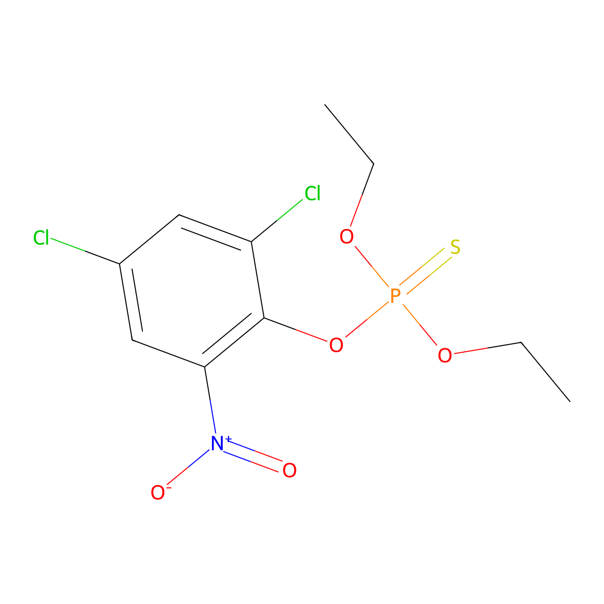 O-(2,4-Dichloro-6-nitrophenyl) O,O-diethyl phosphorothioate molecular structure, CAS 171605-91-7