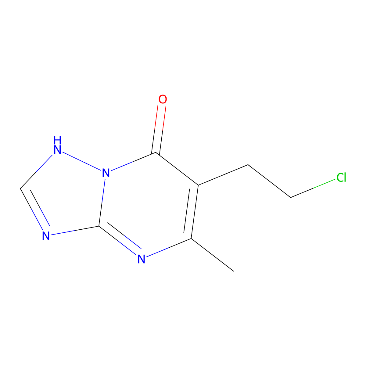 6-(2-Chloroethyl)-5-methyl-[1,2,4]triazolo[1,5-a]pyrimidin-7-ol molecular structure, CAS 171618-77-2
