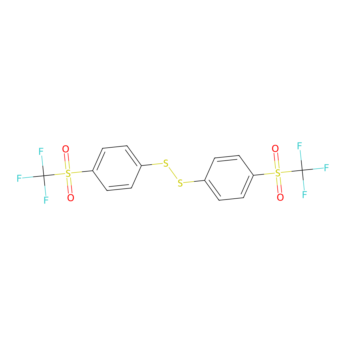 Disulfide, bis[4-[(trifluoromethyl)sulfonyl]phenyl] molecular structure, CAS 17162-46-8