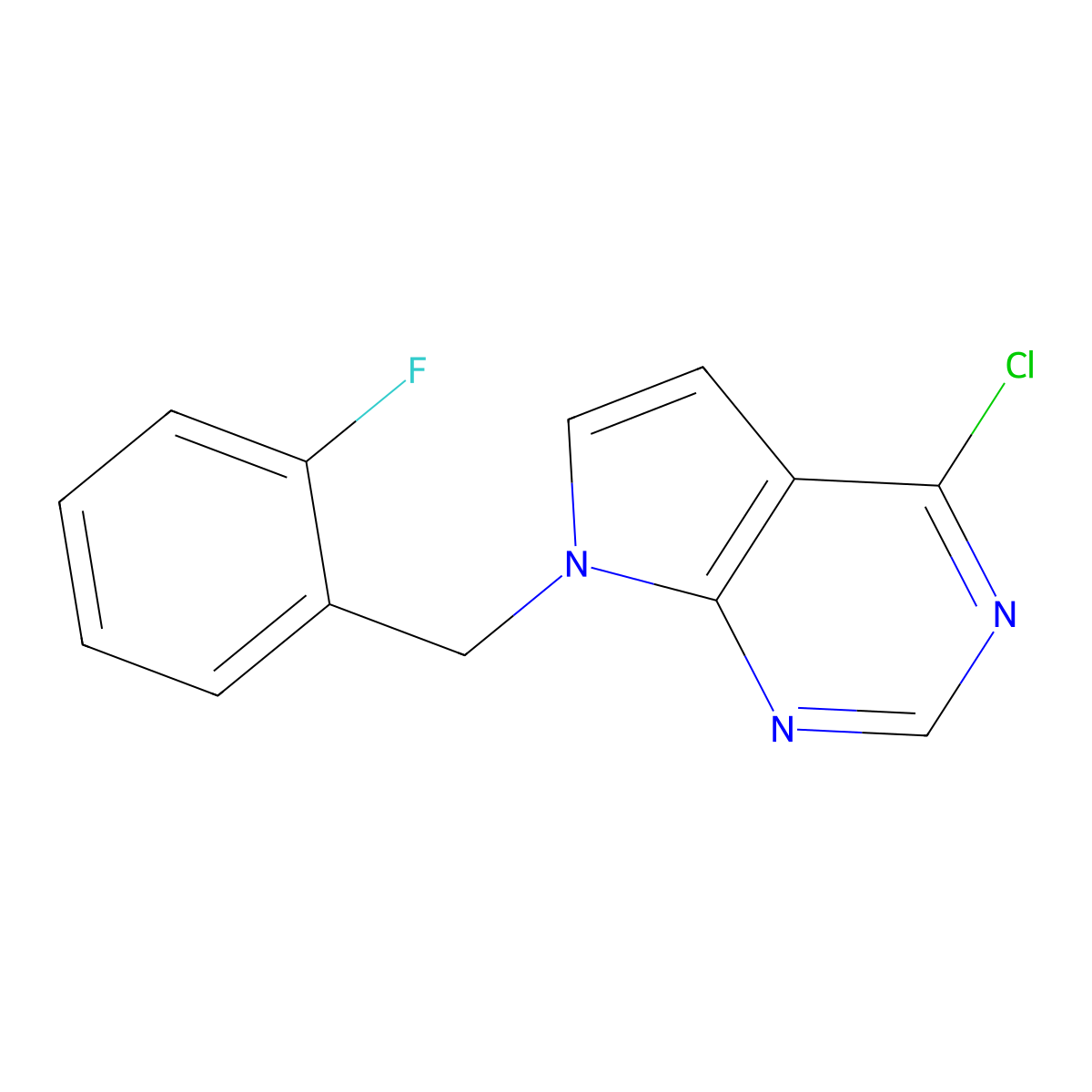 7-(2-Fluorobenzyl)-4-chloro-7H-pyrrolo[2,3-D]pyrimidine molecular structure, CAS 171620-43-2