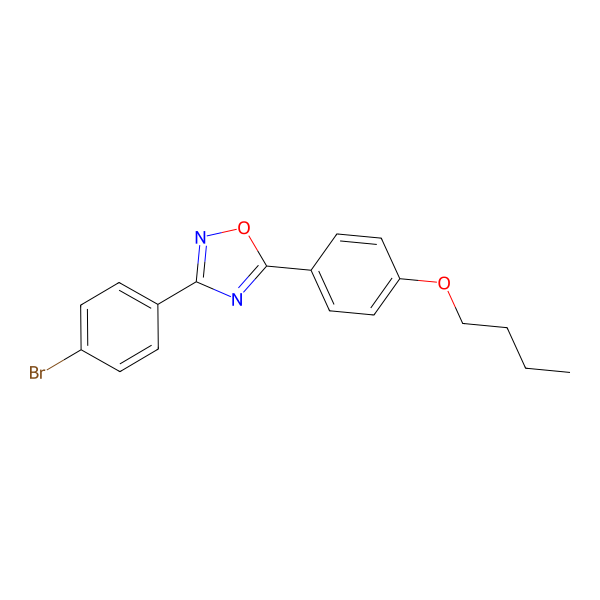 3-(4-Bromophenyl)-5-(4-butoxyphenyl)-1,2,4-oxadiazole molecular structure, CAS 171622-13-2