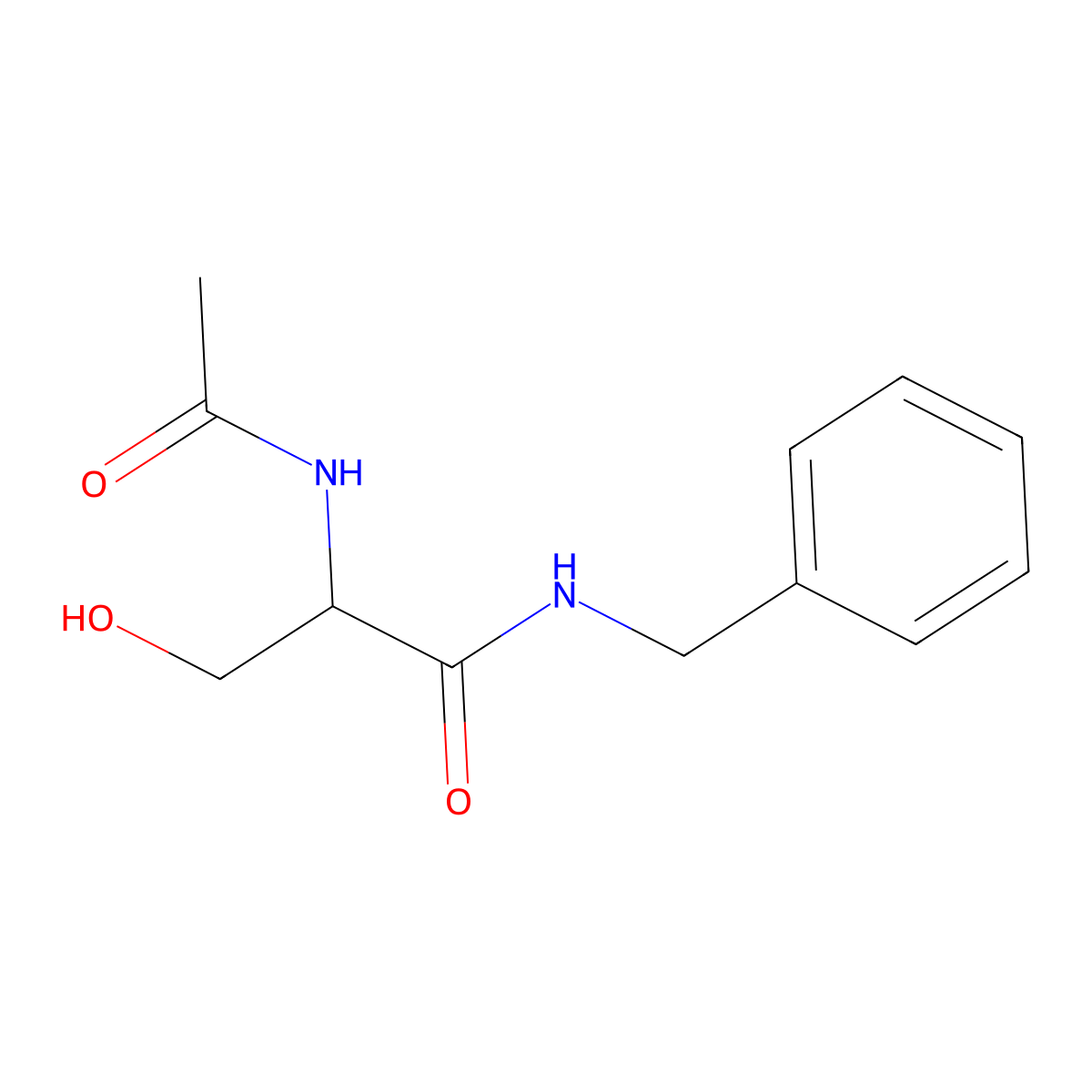 2-acetamido-N-benzyl-3-hydroxypropanamide molecular structure, CAS 171623-02-2