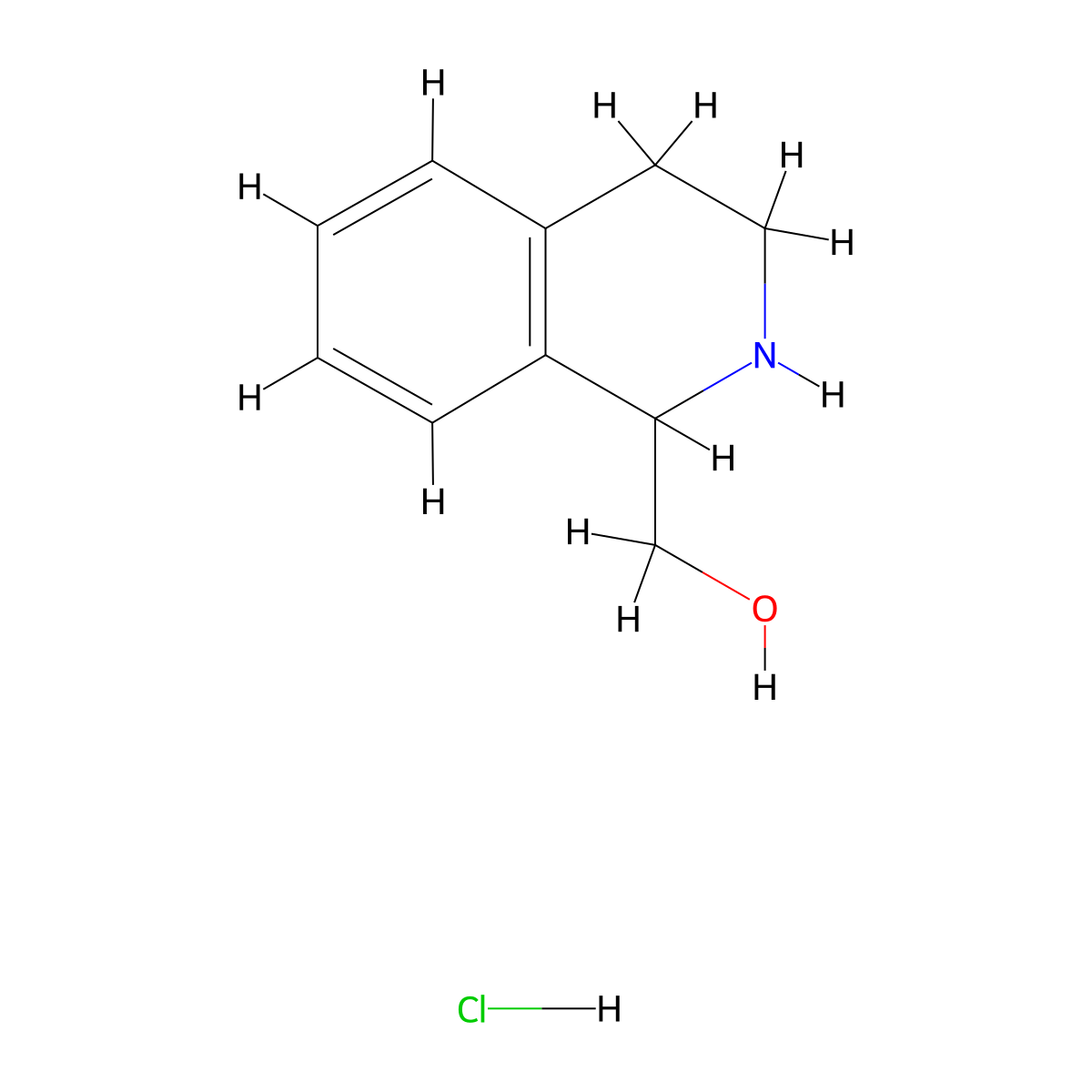 (1,2,3,4-Tetrahydroisoquinolin-1-yl)methanol hydrochloride molecular structure, CAS 17163-39-2