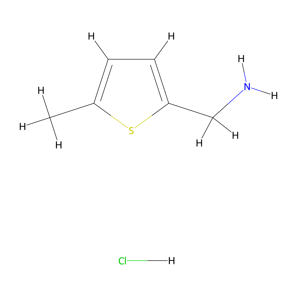 (5-Methylthiophen-2-yl)methanamine hydrochloride molecular structure, CAS 171661-55-5