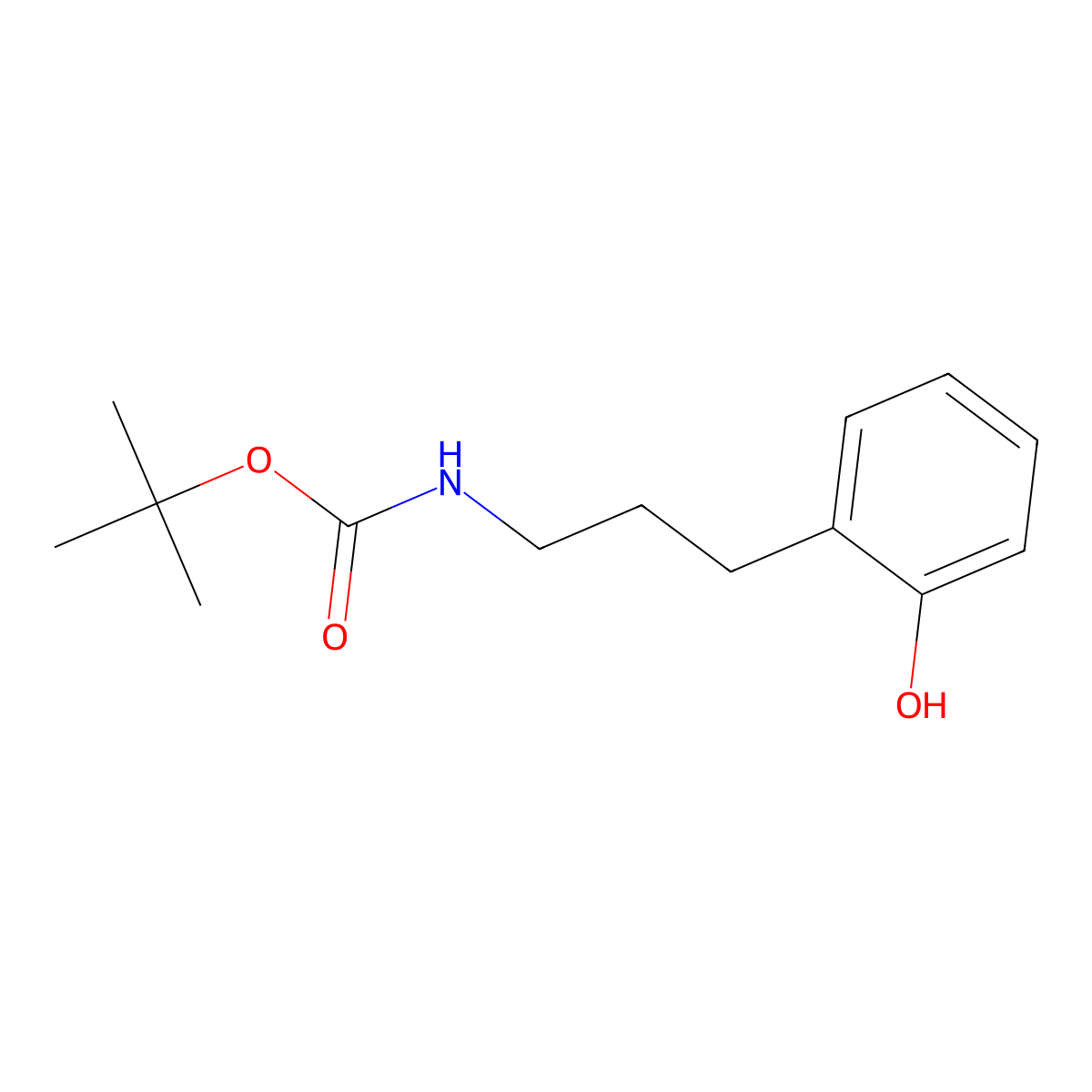 2-[3-(Tert-butoxycarbonylamino)propyl]phenol molecular structure, CAS 171663-15-3