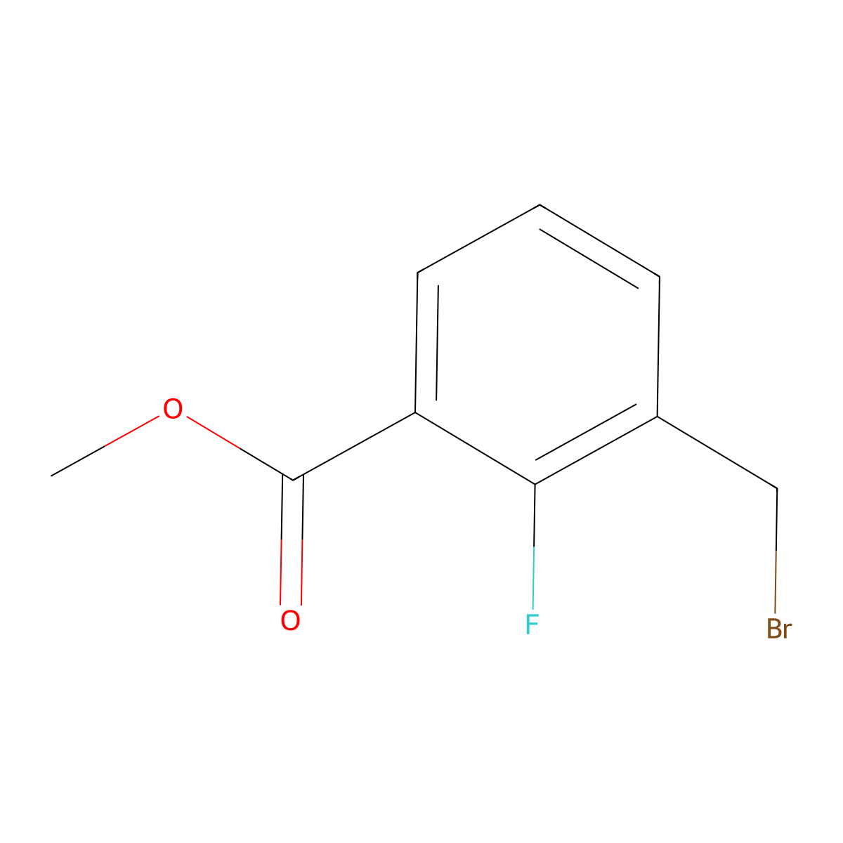 Methyl 3-(bromomethyl)-2-fluorobenzoate molecular structure, CAS 171670-20-5