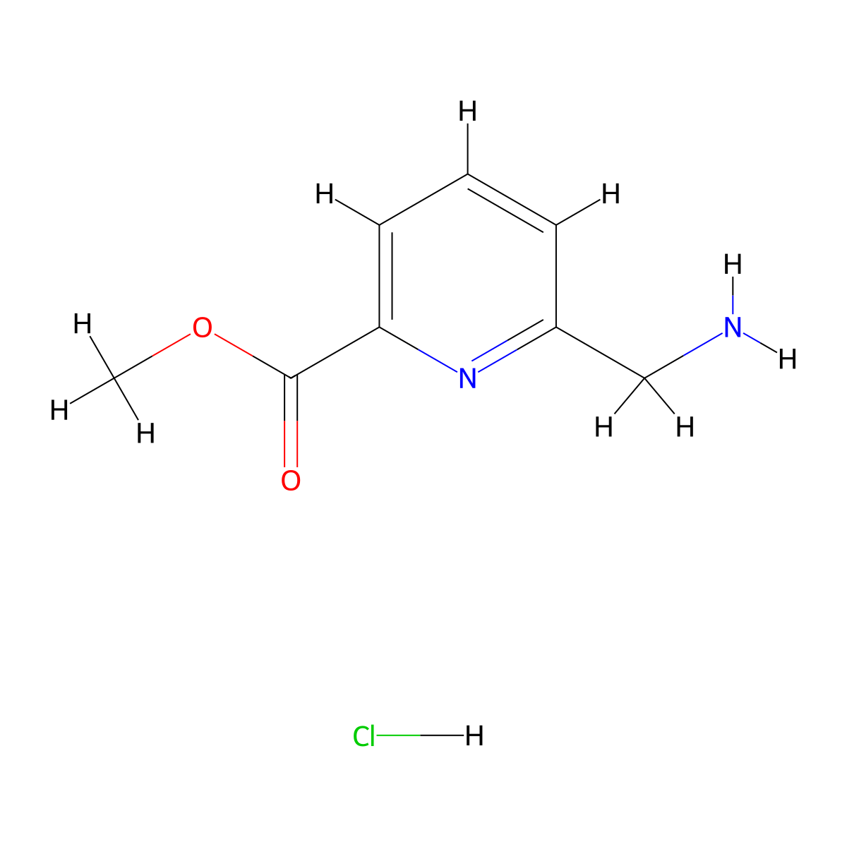 Methyl 6-(aminomethyl)picolinate hydrochloride molecular structure, CAS 171670-23-8