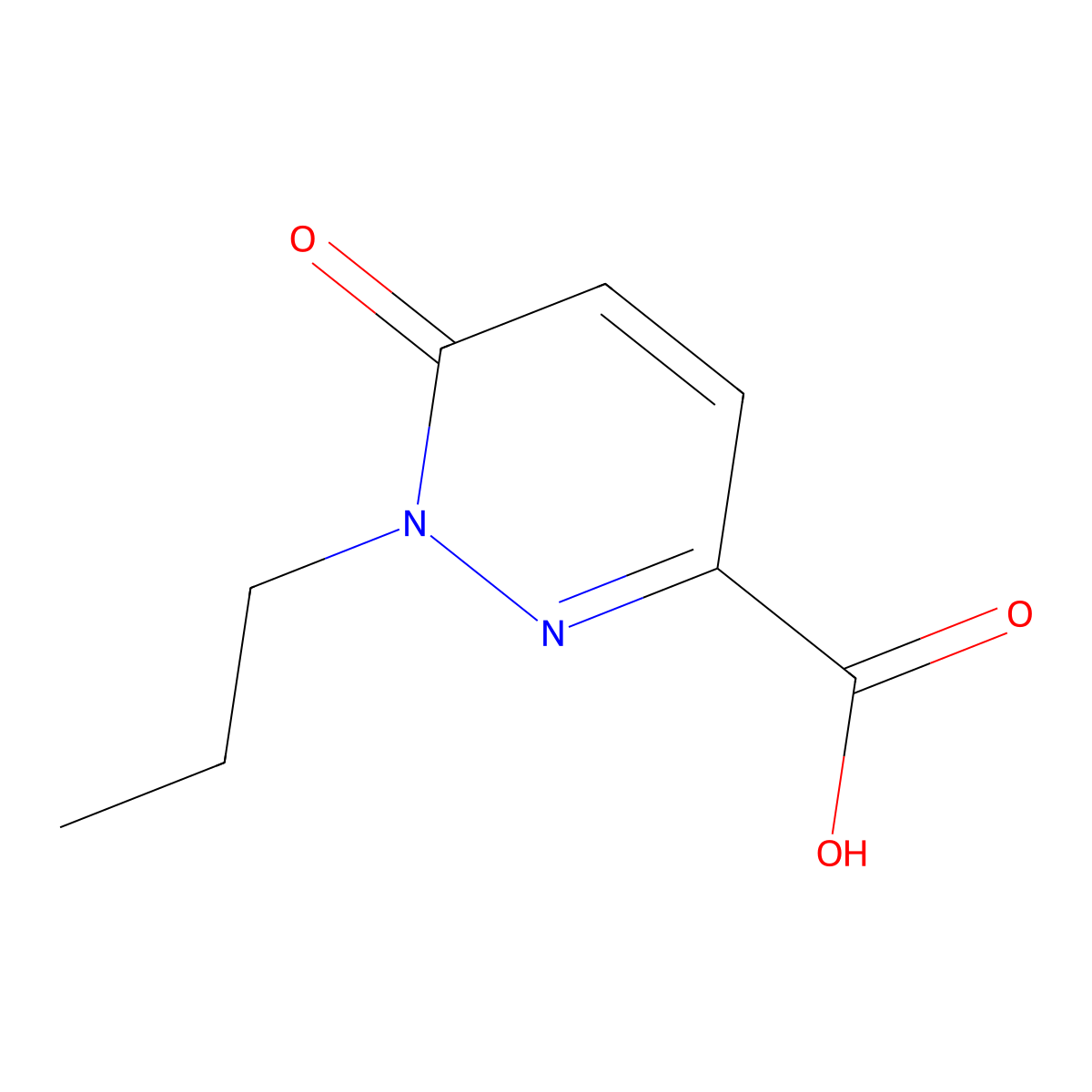 1,6-Dihydro-6-oxo-1-propyl-3-pyridazinecarboxylic acid molecular structure, CAS 171672-99-4