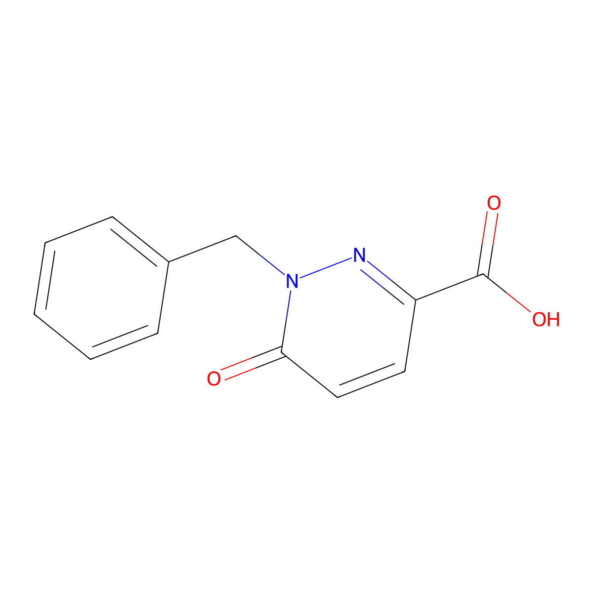 1-Benzyl-6-oxo-1,6-dihydropyridazine-3-carboxylic acid molecular structure, CAS 171673-00-0