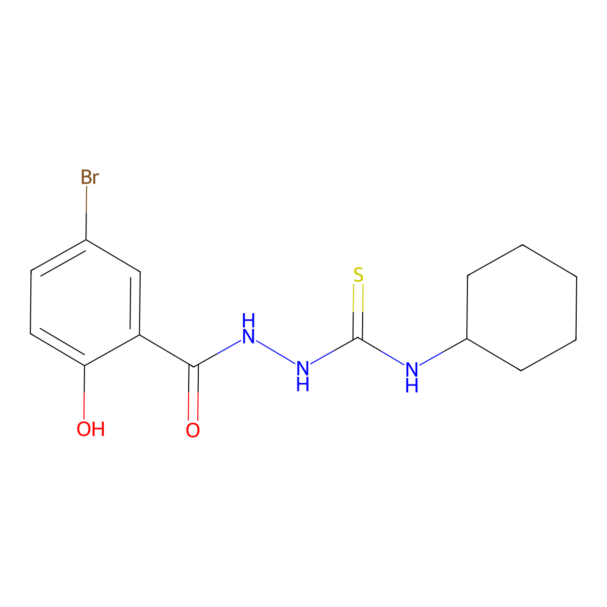1-[(5-Bromo-2-hydroxybenzoyl)amino]-3-cyclohexylthiourea molecular structure, CAS 17169-99-2