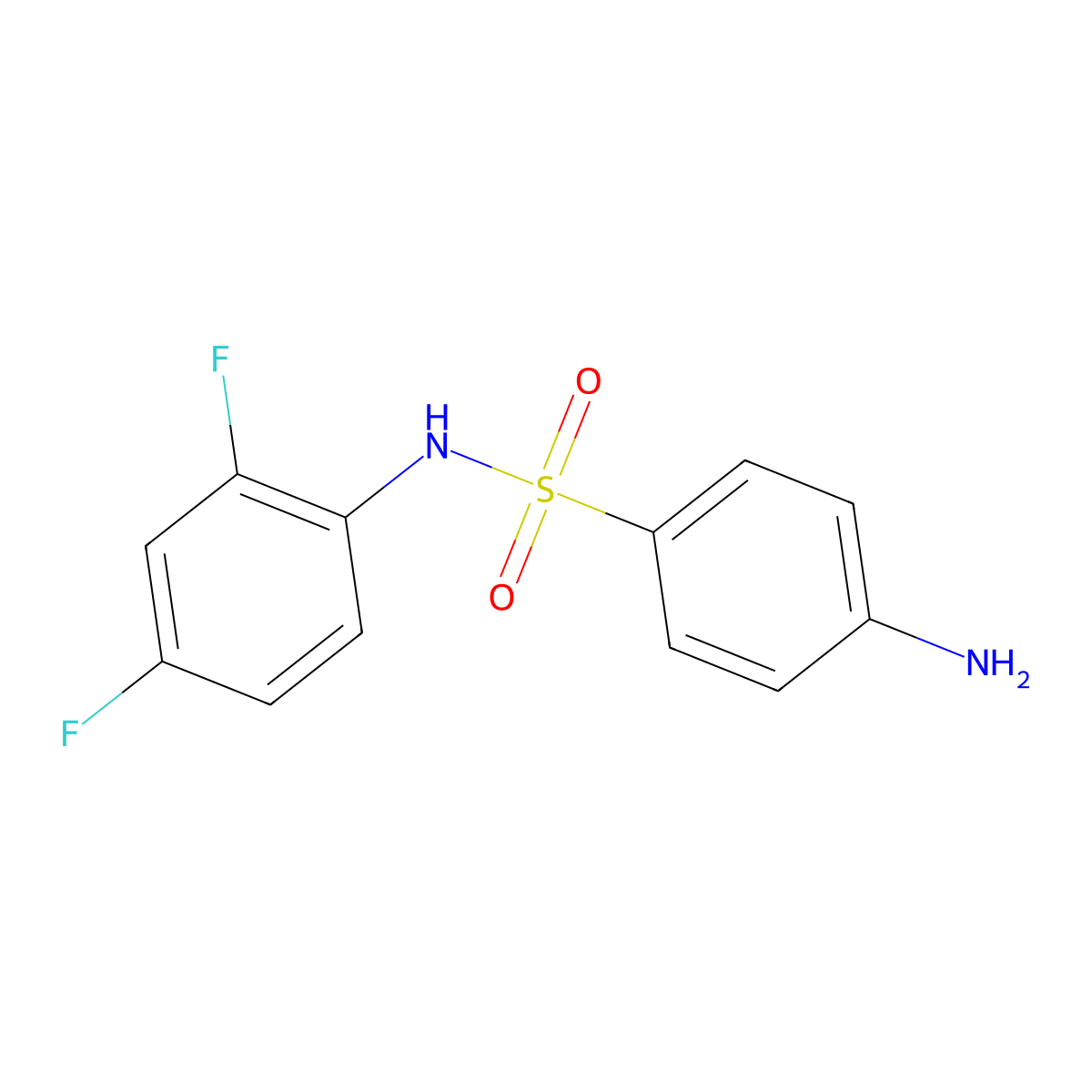 4-amino-N-(2,4-difluorophenyl)benzene-1-sulfonamide molecular structure, CAS 1717-36-8