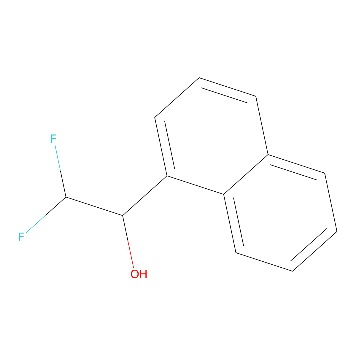 2,2-Difluoro-1-(naphthalen-1-yl)ethan-1-ol molecular structure, CAS 1717-40-4