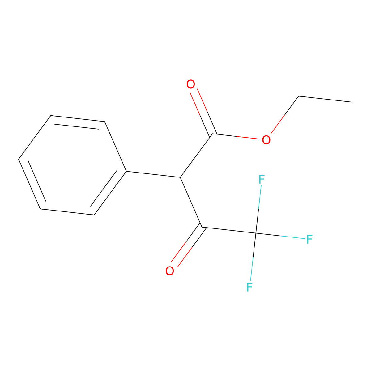 Ethyl 4,4,4-trifluoro-3-oxo-2-phenylbutanoate molecular structure, CAS 1717-41-5