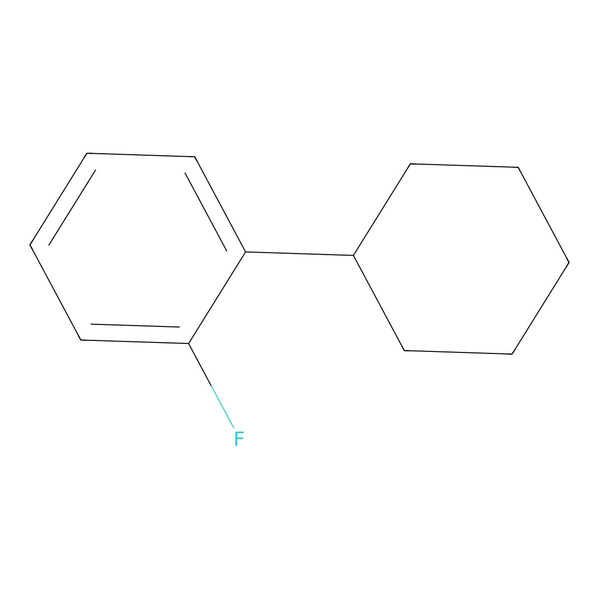 1-Cyclohexyl-2-fluorobenzene molecular structure, CAS 1717-82-4