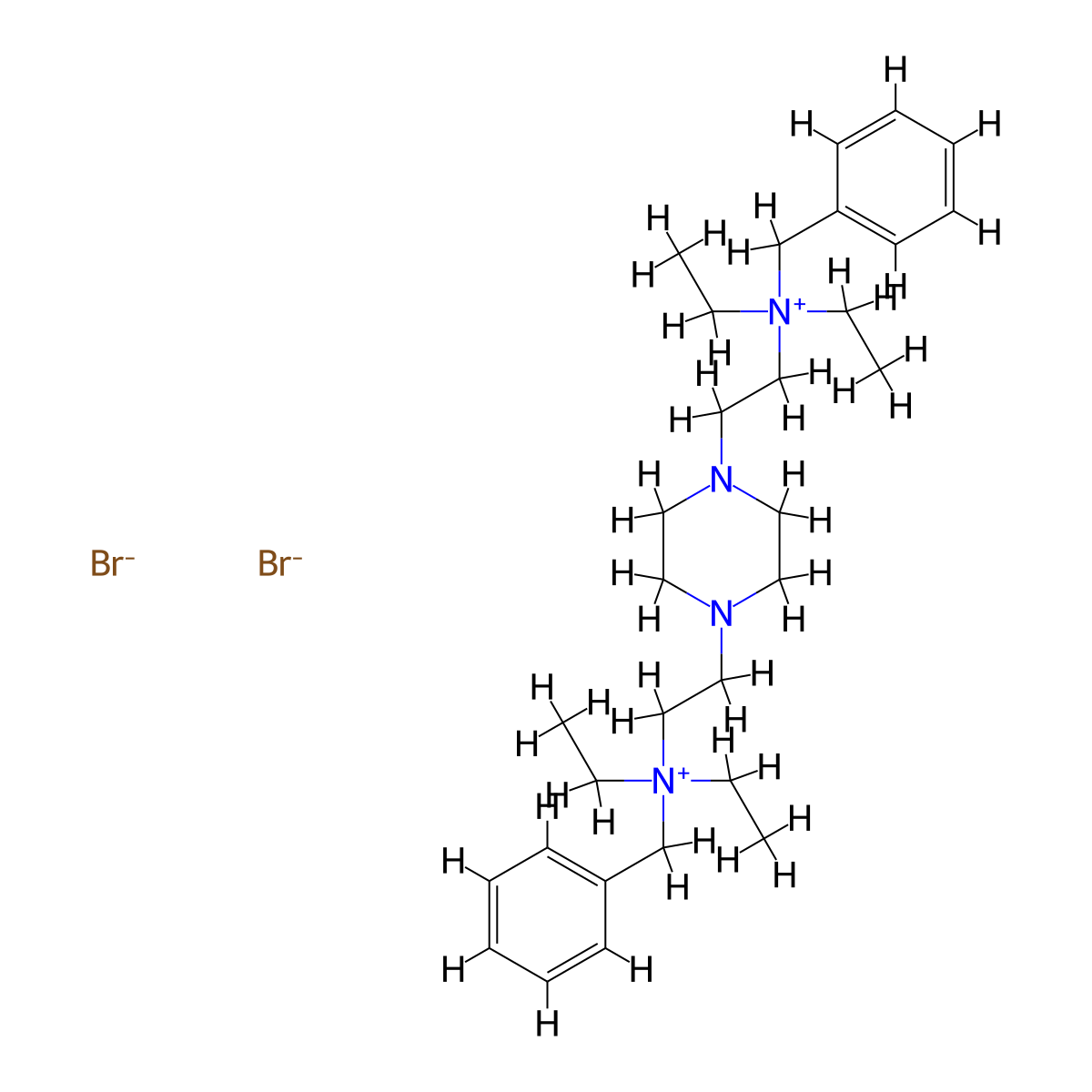 Ammonium, (1,4-piperazinediyldiethylene)bis(benzyldiethyl-, dibromide molecular structure, CAS 17172-31-5