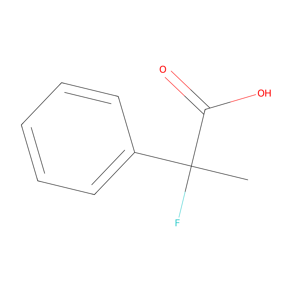2-Fluoro-2-phenylpropanoic acid molecular structure, CAS 17172-46-2