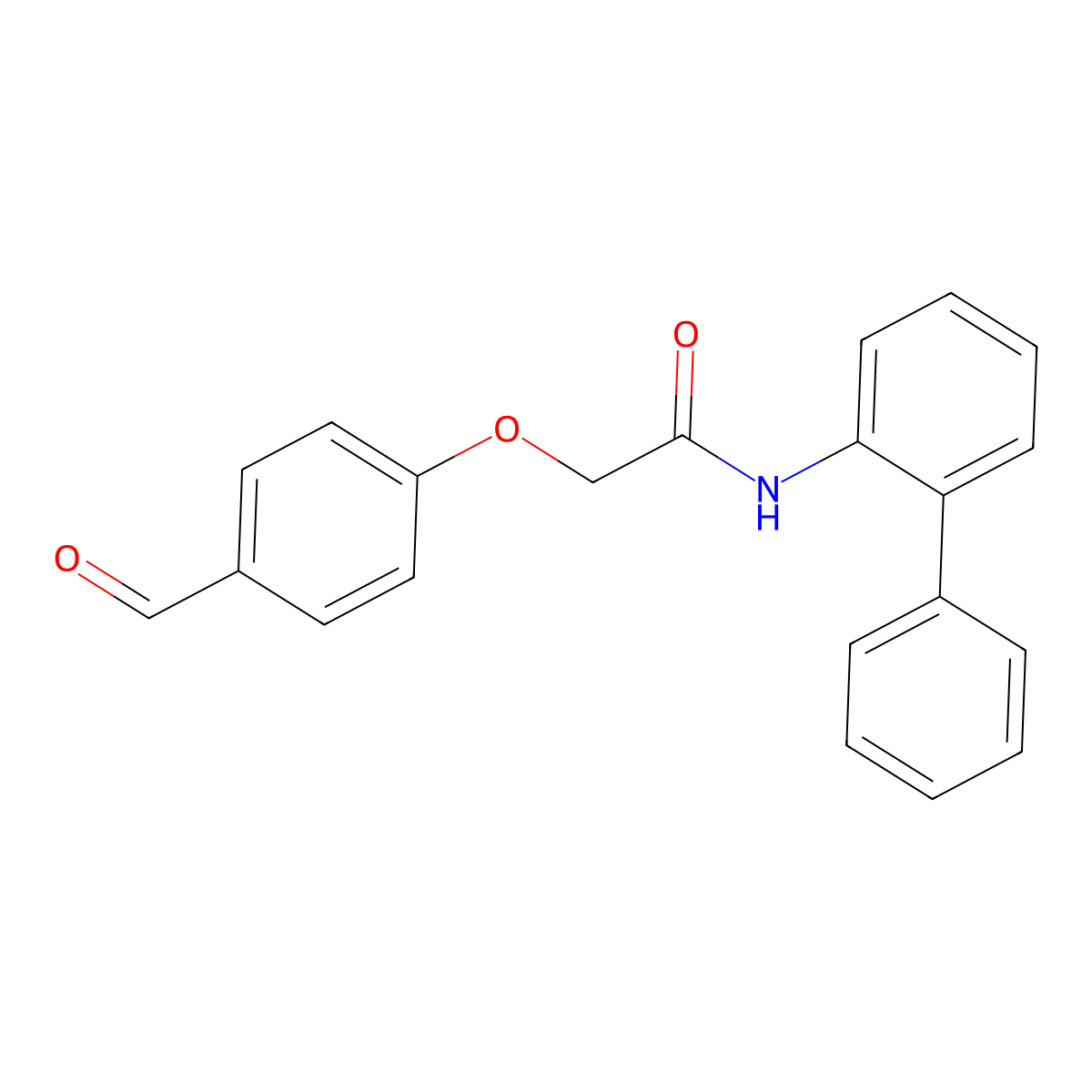 N-Biphenyl-2-yl-2-(4-formyl-phenoxy)-acetamide molecular structure, CAS 17172-60-0