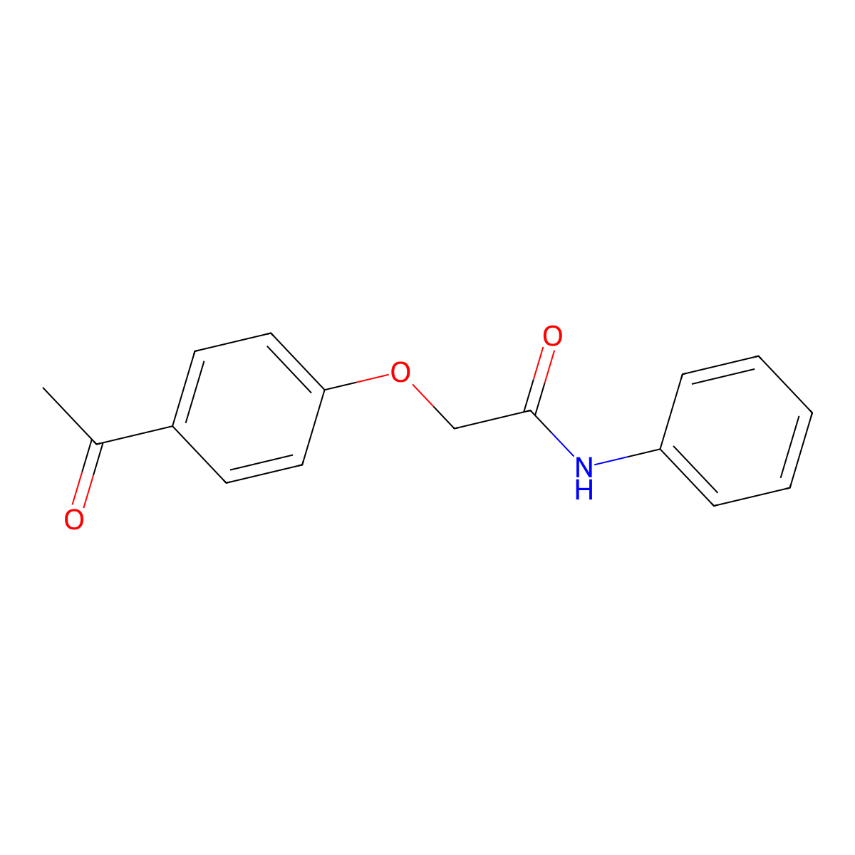 Acetamide, 2-(4-acetylphenoxy)-N-phenyl- molecular structure, CAS 17172-76-8
