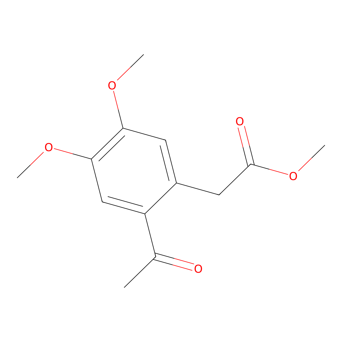 Methyl 2-(2-acetyl-4,5-dimethoxyphenyl)acetate molecular structure, CAS 17173-27-2