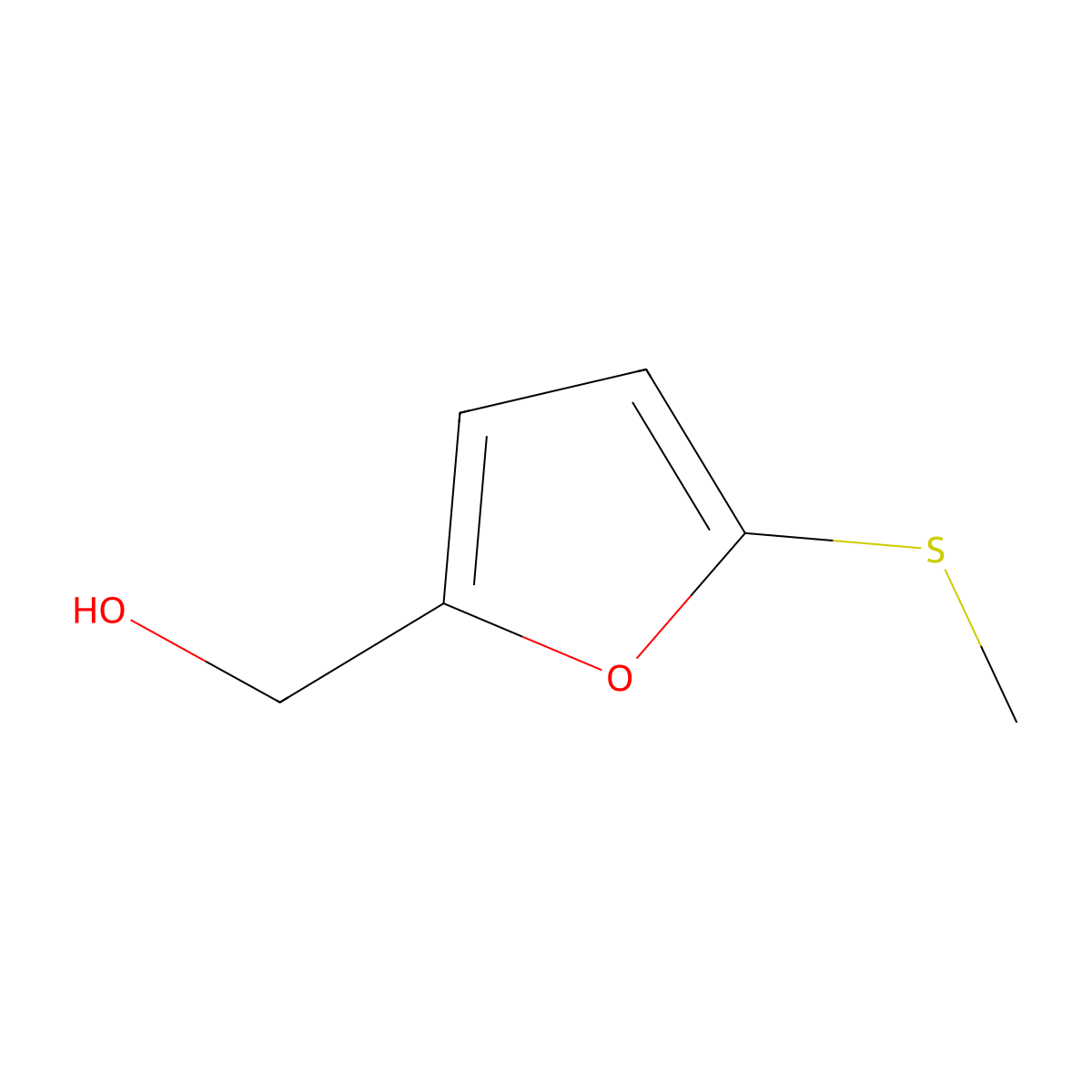 2-Furanmethanol, 5-(methylthio)- molecular structure, CAS 171738-68-4