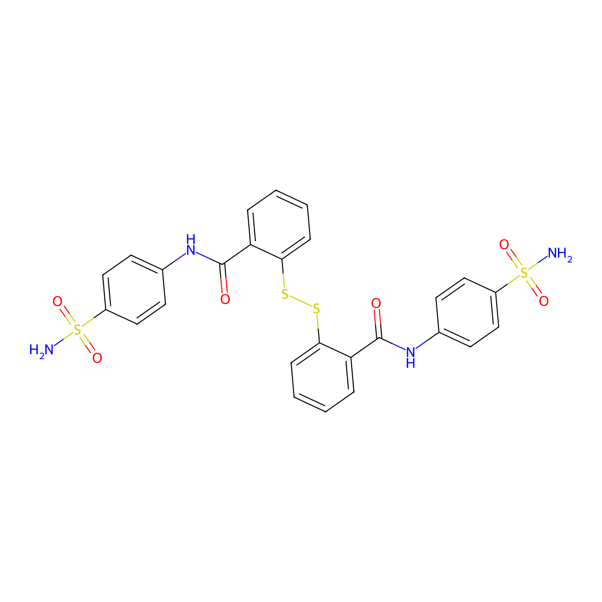 2,2'-Dithiobis-(N-(4-sulfamoylphenyl)-benzamide) molecular structure, CAS 171744-39-1