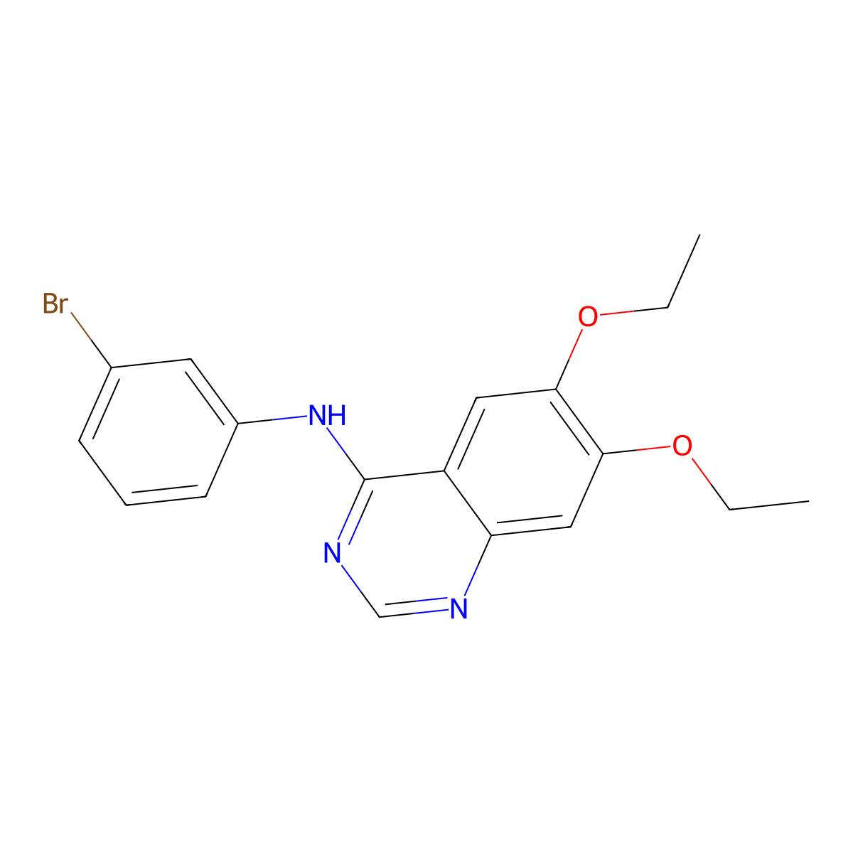 4-(3-Bromoanilino)-6,7-diethoxyquinazoline molecular structure, CAS 171745-13-4