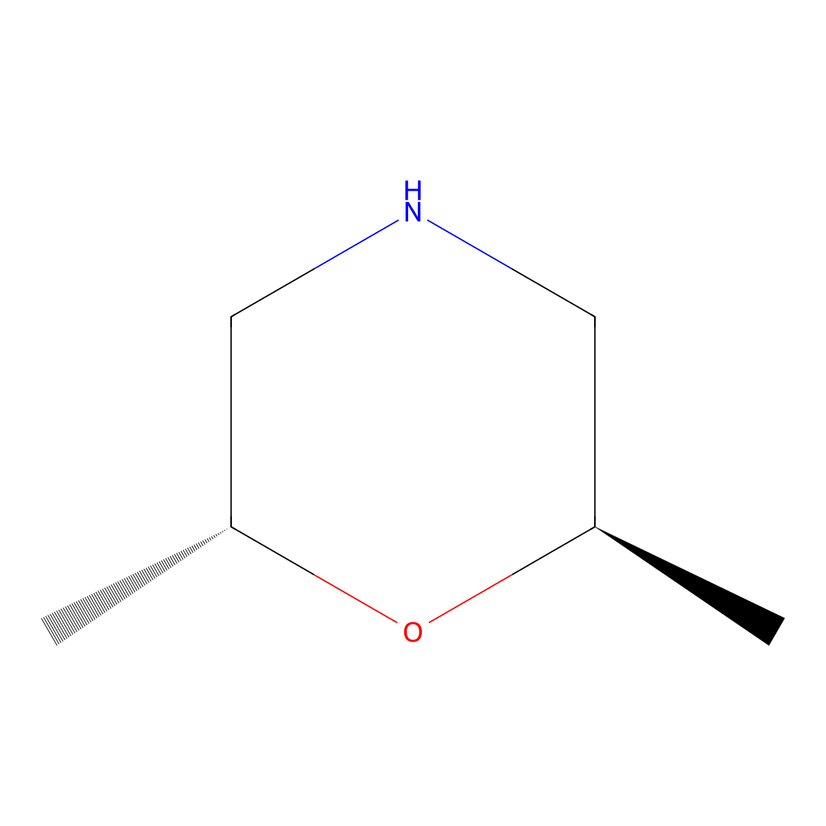 2,6-Dimethylmorpholine, (2R,6R)- molecular structure, CAS 171753-74-5