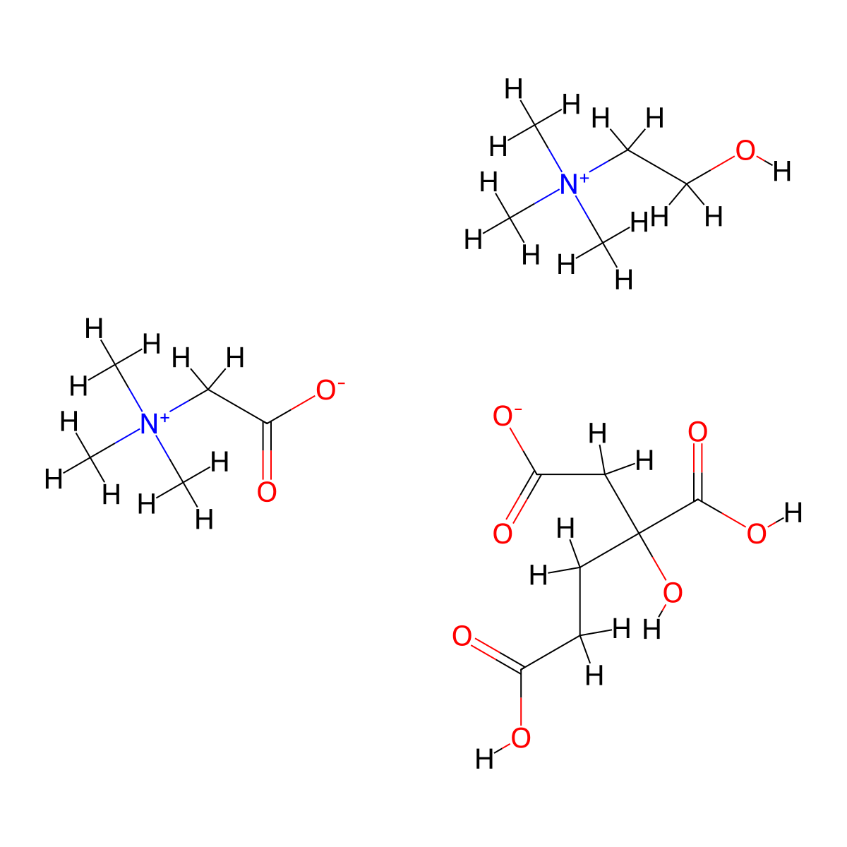 Betaine choline (R-(R*,R*))-tartrate molecular structure, CAS 17176-43-1