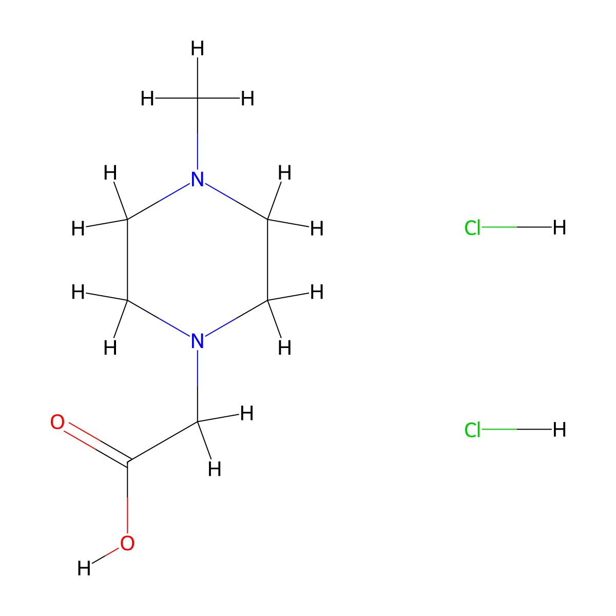 2-(4-Methylpiperazin-1-yl)acetic acid dihydrochloride molecular structure, CAS 171764-71-9