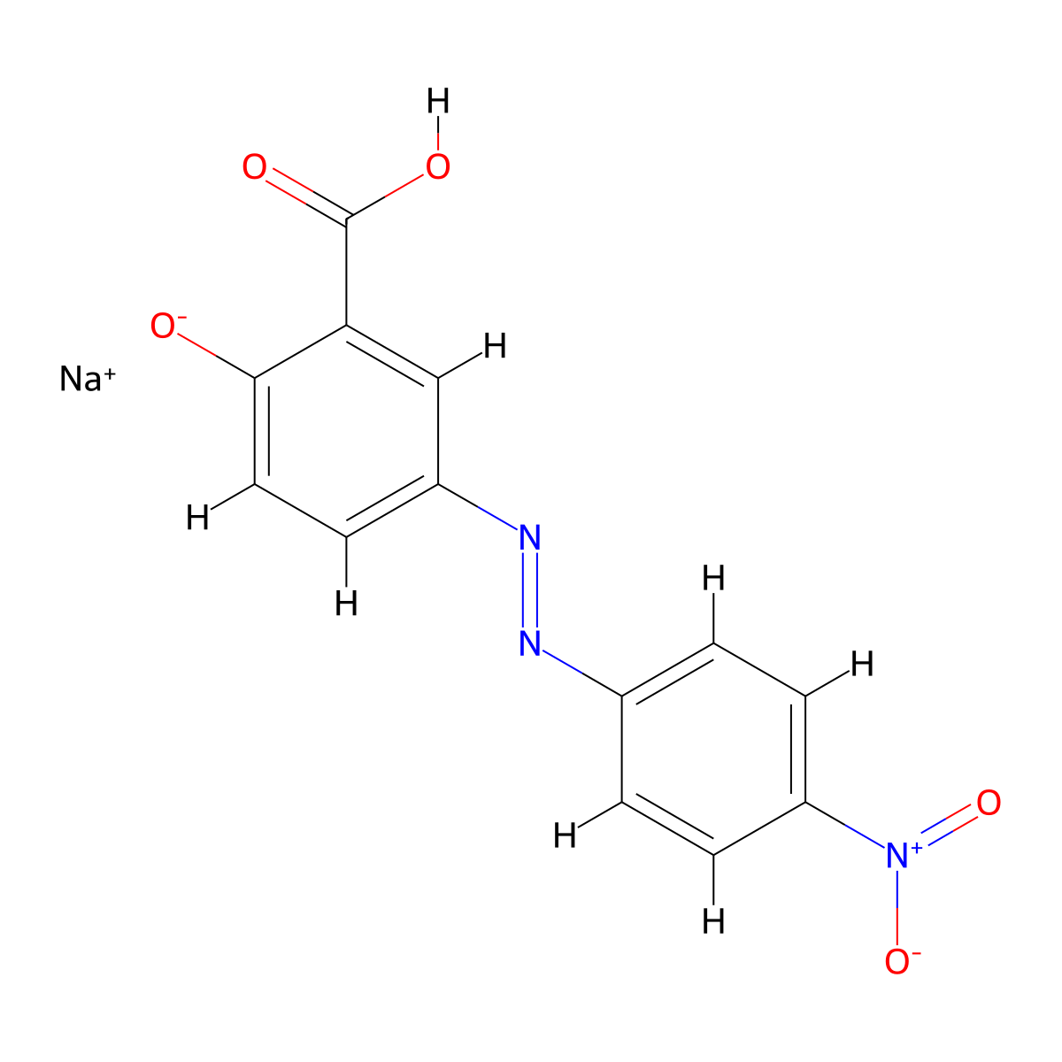 Alizarine Yellow R sodium molecular structure, CAS 1718-34-9
