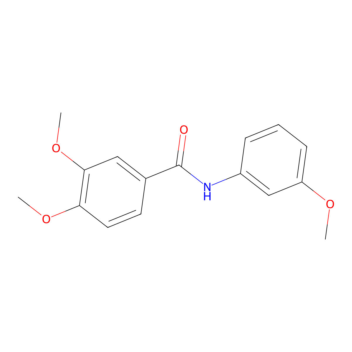 3,4-dimethoxy-N-(3-methoxyphenyl)benzamide molecular structure, CAS 1718-91-8